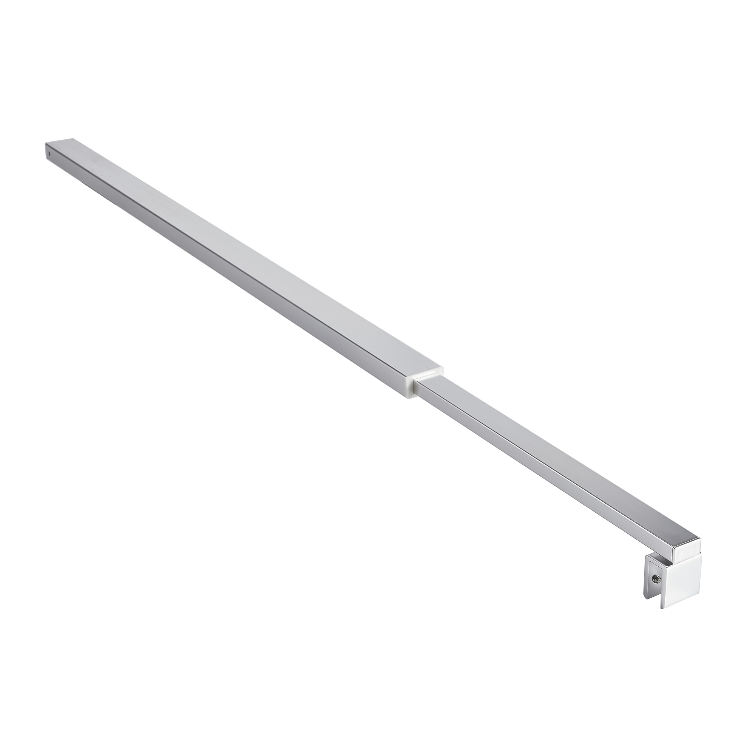 T&K Barre de stabilisation Barre de support télescopique chrome longueur réglable 700mm à 1300mm, pour écran de douche et panneaux de baignoire, compatible avec du verre de 6-10mm
