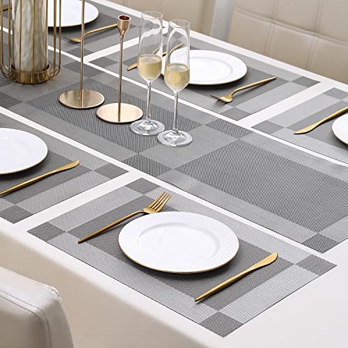 Image of HOKIPO PVC Placemats with Table Runner for Dining Table 6 Seater (AR2775)