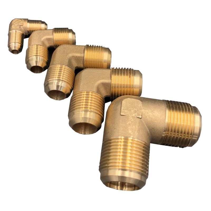 Brass Air Conditioner Forged UNF Thread Male to Male Elbow Equal Flare Connecting Pipe Fitting Adapeter (Thread Specification: 17I16-14 UNF)