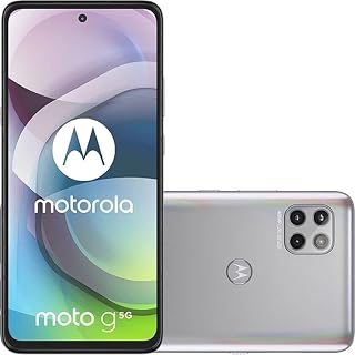 Smartphone Motorola Moto G 5G Prata Prisma 128GB, 6GB RAM, Tela de 6.7”, Câmera Traseira TriplAndroid 10 e Processador Octa-Core