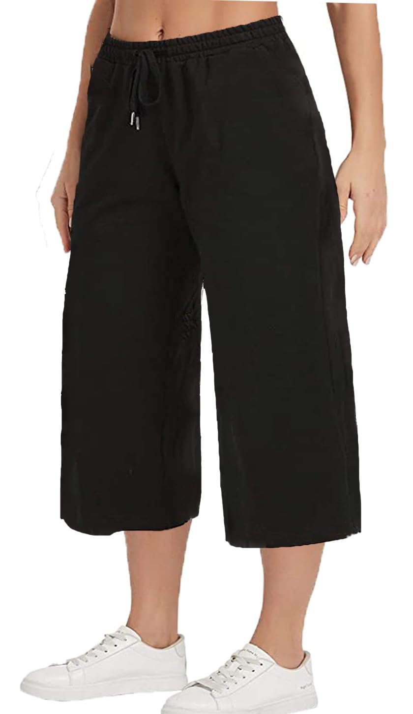 brand flex Women's Cotton Plain Capri, Capri Pants Loose Yoga Pants,Plain Capri for Women, Nightwear Capri for Women Free Size-picture-21