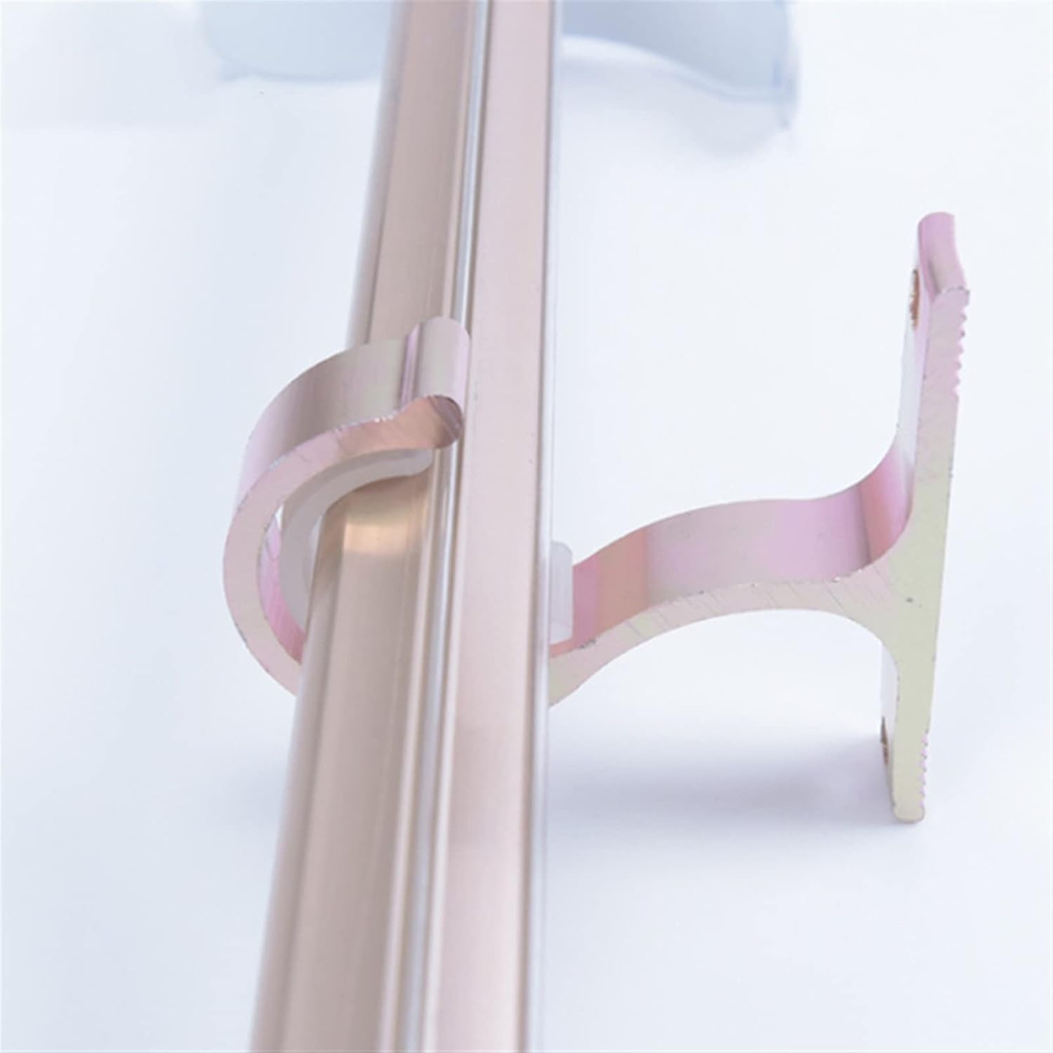 Support Hooks for Drapery Poles，Curtain Pole Brackets，Curtain Rod Holder Clamp Hooks Rod Bracket Holders Window Curtain Fixed Clip Hanging Rack Hook Easy To Install (Color : Gold) (Color : Gold)