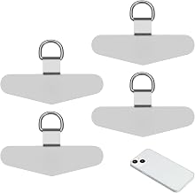 4 PCS Phone Tether Tab, Stainless Steel Cellphone Lanyards Tether Patches, Phone Lanyard Patch, Metal Crossbody Cell Phones Lanyard Patch, Universal Cellphone Strap Connector for Smartphones