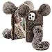 CESTOR Souris Queue Peluche Coque pour iPhone 6/6s,Femmes Mignon Hiver Chaud 3D Fourrure de Lapin Velu Peluche Étui Souple Silicone TPU Anti-Choc Housse avec strass pailletés,Marron