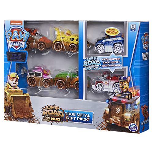 Paw Patrol, True Metal Off-Road Gift Pack Of 6 Collectible Die-Cast Vehicles, 1:55 Scale #TOP6