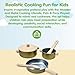 PlanToys® Wooden Cooking Utensils Set for Montessori Inspired Pretend Play | Practical Life, Creativity and Social Skill Development | Eco Friendly Wooden Kitchen Utensil Toys for Imaginative Cooking