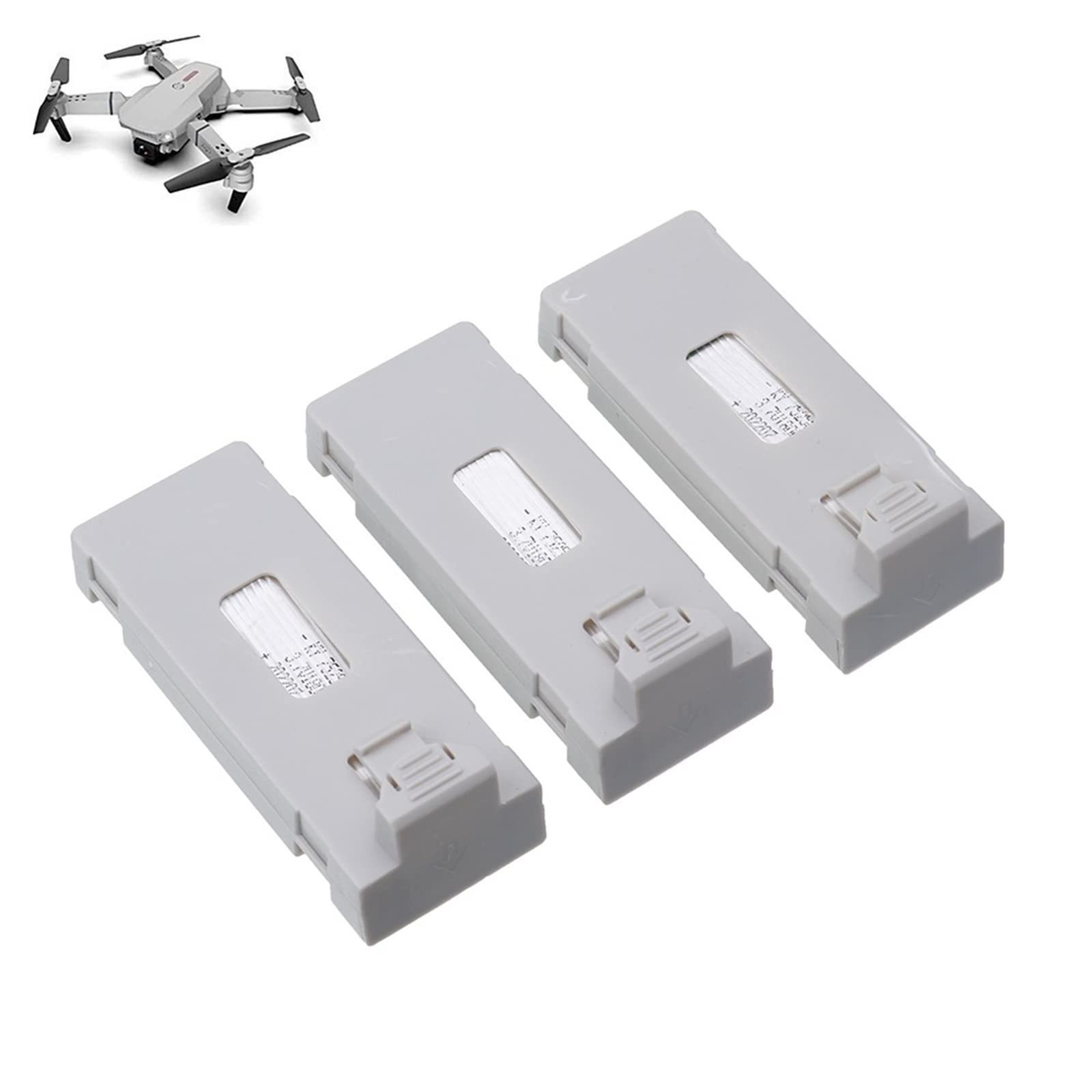 Pack 3 Baterías Litio 1800mAh Para Drone E88/E88Pro – Cable De Carga 3 En 1 Con Protección