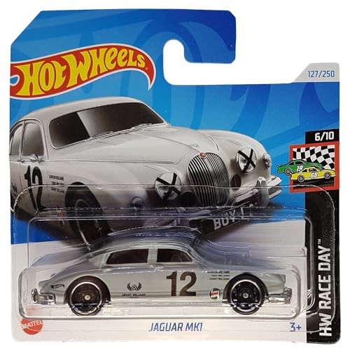 Hot Wheels Jaguar MK1 Silver Race Car miniatura 1