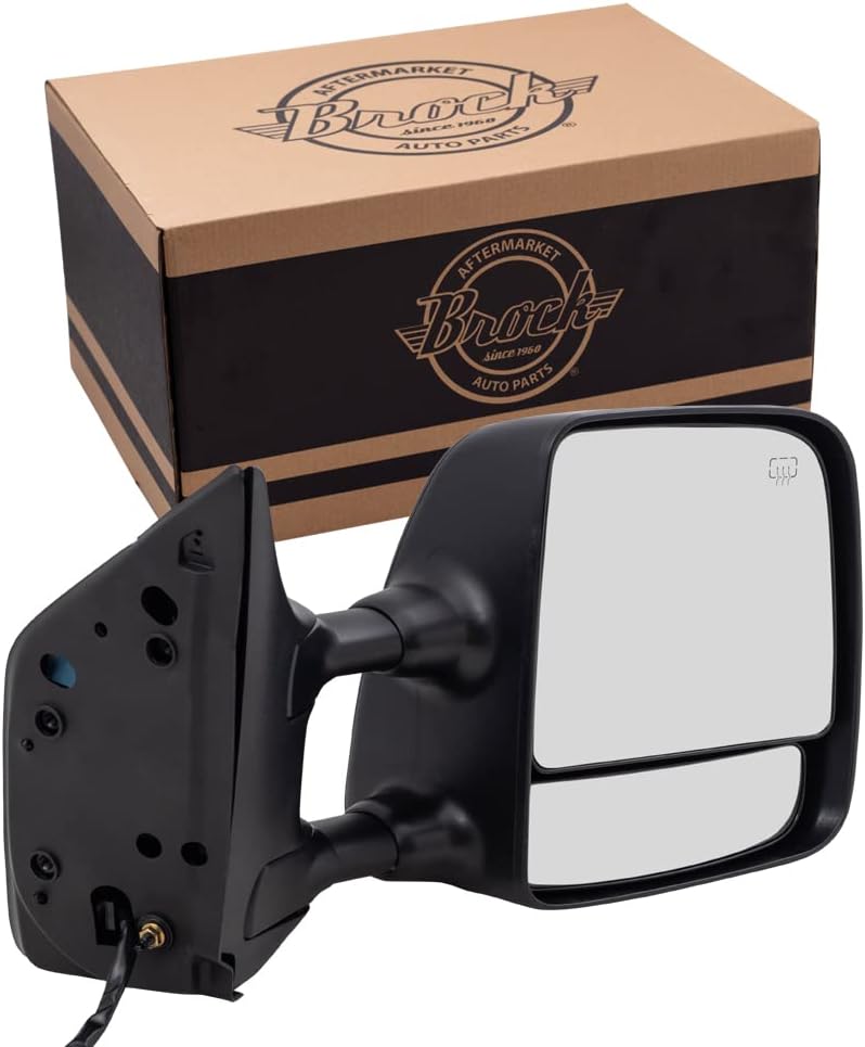 Brock Replacement Passengers Side View Tow Mirror Power Heated Memory Telescopic Dual Arms Compatible with 04-15 Titan Pickup Truck 96301ZR20E