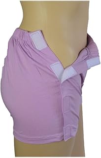 Whryspa Patient Underwear, Cotton Care Panties,Fully Open Easyto Wear and Off, Suitable for Fracture, Incontinence,Bedridden Patients/Elderly,2xPurple,XXXL