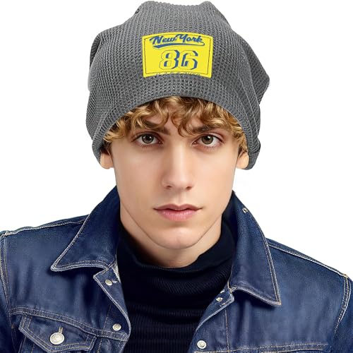 Bonnet extensible gris motif abstrait pour ski et running - 4