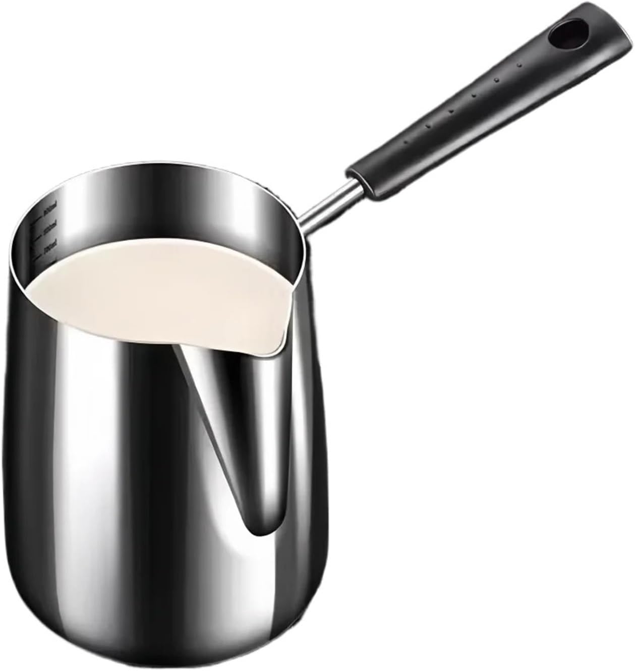 Milk Frothing Pitcher Jug Latte Art Cup 304 Stainless Steel Long Handle Anti-scalding Double-sided Scale Utensils(1000ML)