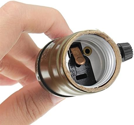 Miniatura 4 de Lámpara colgante con regulador de intensidad, cable de bombilla vintage, con regulador, base E2627, 14.8 ft (14.8 pies), cable de tela negra