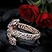 Viennois Snake Bracelets for Women Rose Gold Sexy Rhinestone Open Bangle Cuff Crystal Bracelet Jewelry (Red Eye)
