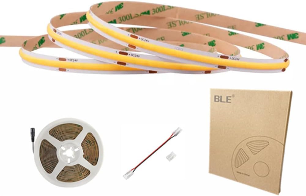 BLE COB – Tira LED De 1600 Luces LED Blancas 6500K CRI90+ Súper Brillante De Alto Luen DC12V 16