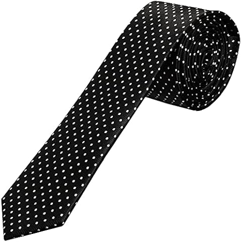 TIES R US Black Polka Dot Skinny Tie for Boys Cover