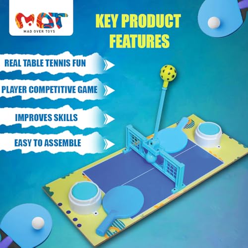 Image of Table Tennis Battle Big 2-Player Head-to-Head Action with Rackets, Ball & Net Indoor Sports Game Birthday Gift for Kids 5+ Adults
