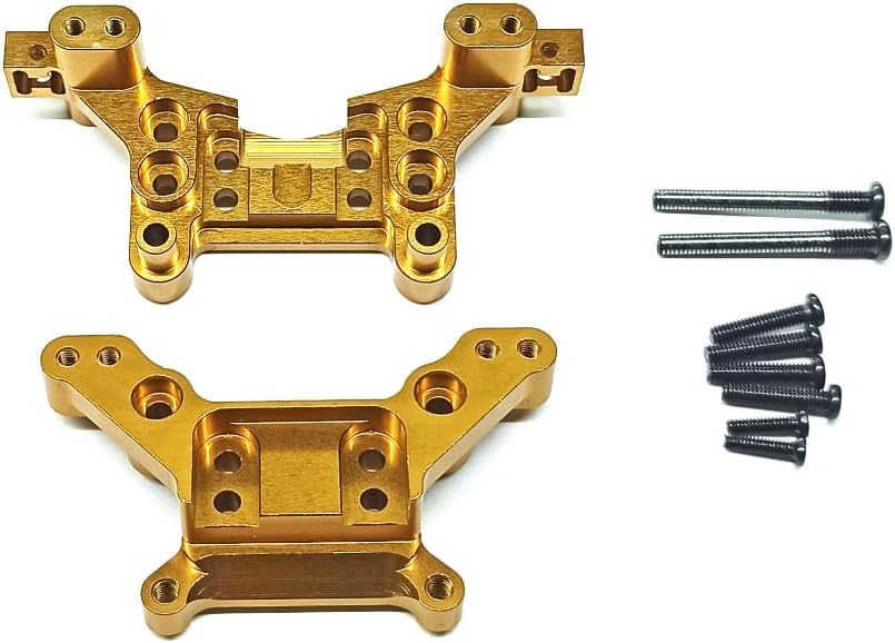 Gold Upgrade Aluminum Alloy Spare Parts for Hyper Go H16BM H16GT H16DR MJX 1/16 JC16EP Brushless High Speed RC Car Accessories (Gold Set)
