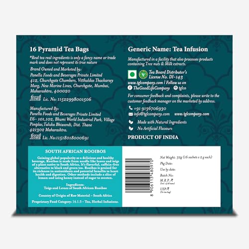 Image of TGL Co. South African Rooibos 16 Tea Bags Pack of 3 | Boost Immunity | Rich in Anti Oxidant | Improves Digestions | Boost Heart Health