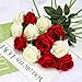 FLORRALIA Red Fake Roses Artificial Flowers - 10 Pcs Fake Artificial Roses Silk Flowers with Stems for Home Wedding Hotel Office Centerpiece Decor