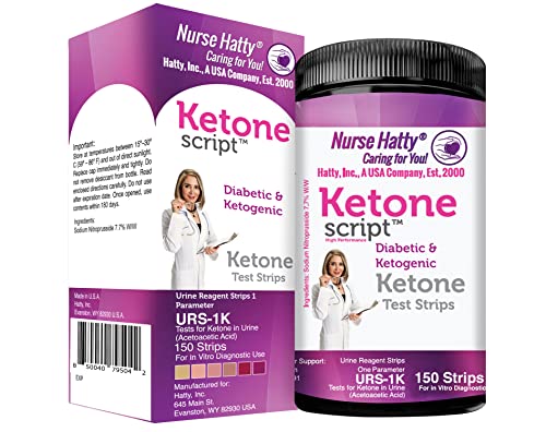 nurse hatty 150ct diabetic amp ketogenic urine test strips great for standard ketogenic diet skd - long strips