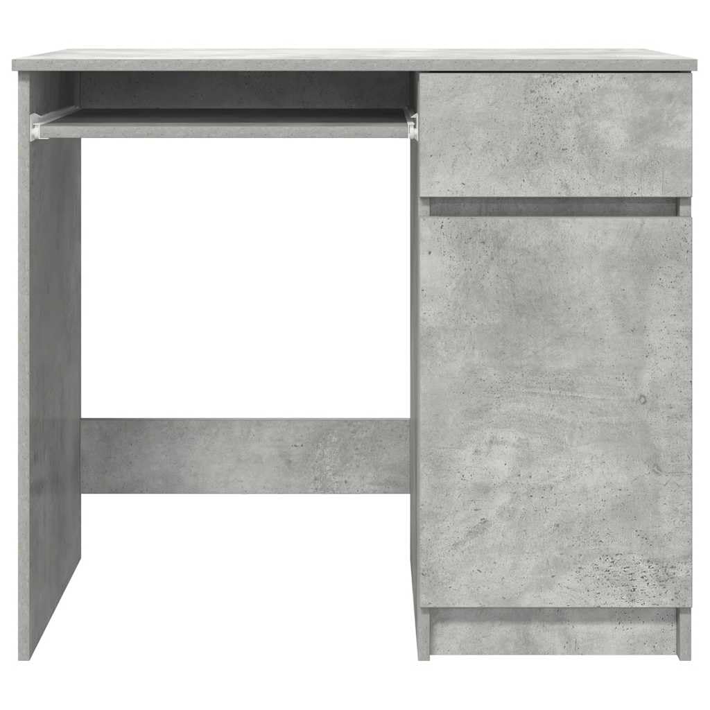 Scrivania 86 x 49 x 76 cm Truciolare Grigio Cemento con Cassetto e Armadio