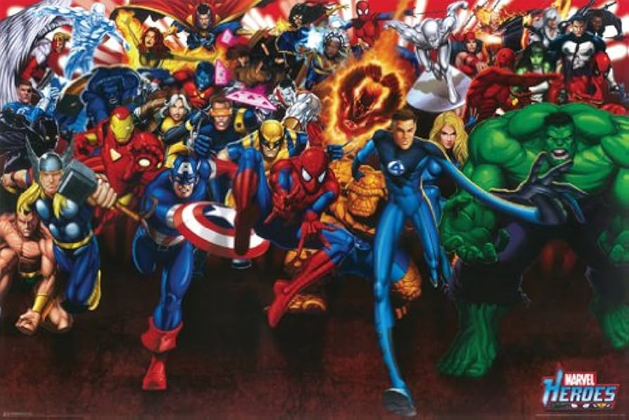 Amazon.com: Hot Stuff Enterprise Z005-24x36-NA Marvel Heroes