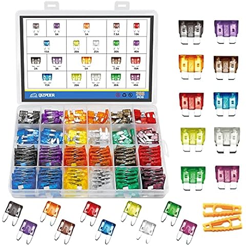 266 Pieces Car Fuses Assortment Kit - Blade Fuses Automotive - Standard and Mini Size (2A/3A/5A/7.5A/10A/15A/ 20A/25A/30A/40AMP/ATC/ATO) Replacement Fuses for Marine, Auto, RV, Camper, Boat, Truck Cover