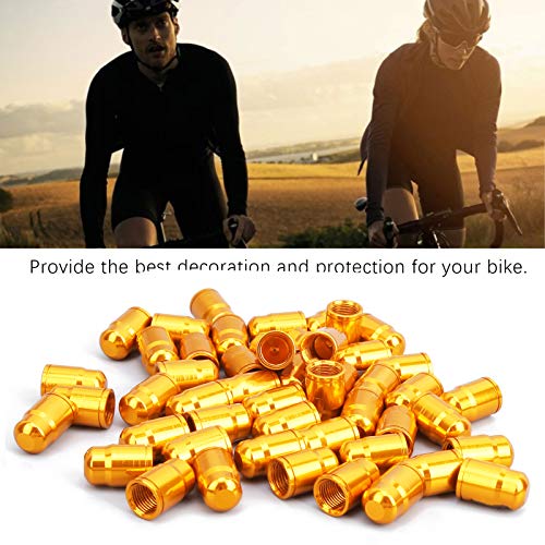 50 Piezas Tapas de Válvula Schrader de Aleación de Aluminio para Neumáticos de Bicicleta (Dorado) miniatura 6