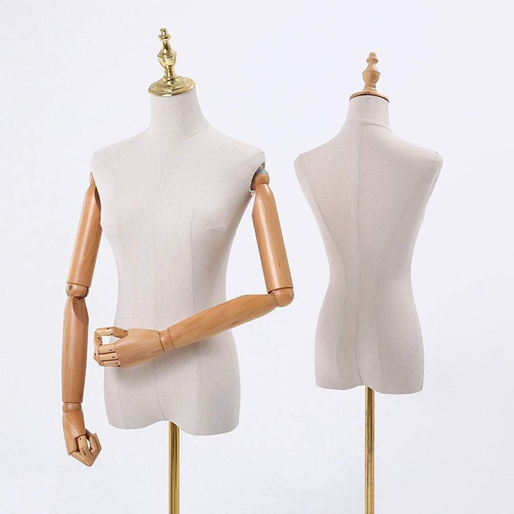 Maniquí de Sastre, maniquí de Costura, maniquí de modista, maniquíes para Estudiantes de Moda, Busto de exhibición con Base de Metal, Altura Ajustable, Utilizado para exhibición de