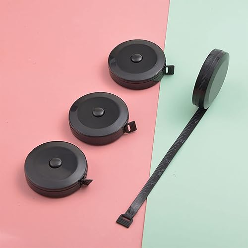 Miniatura 6 de Paquete de 3 cintas métricas retráctiles automáticas suaves para medir el cuerpo, cintura corporal, artesanía de costura a medida, cinta digital de