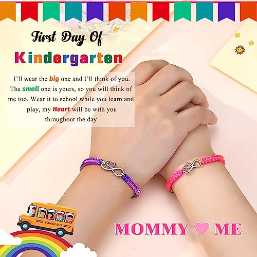 Image of Love Infinite Rainbow Bracelets- Kindergarten Pre K 1st 2nd Grade Back to School Mommy and Me Mom Daughter Gifts
