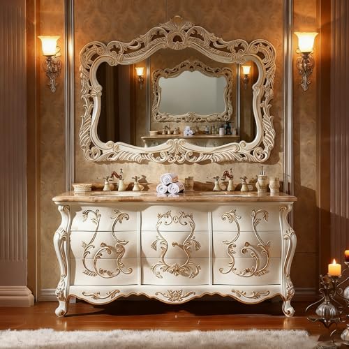 ZGNBSD 84IN Bathroom Vanity with Double Sink - Freestanding Luxurious