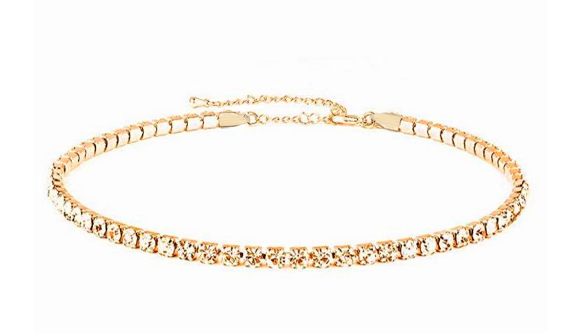 Mooinn Clear Crystal Choker Necklaces Rhinestone Crystal Cup Chain Necklace for Girls Women