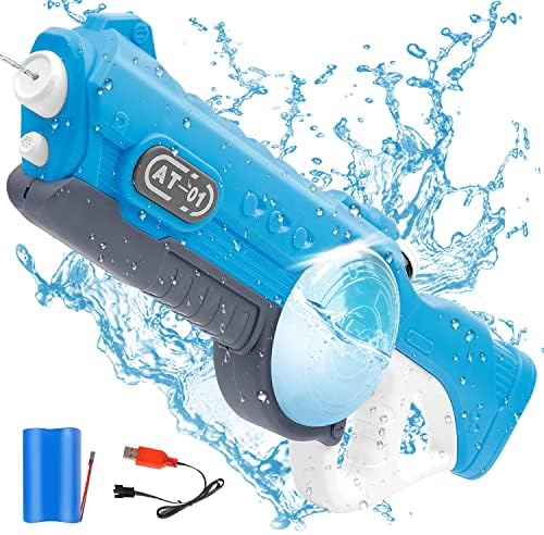 Electric Water-Gun, 50 Ft Range Large Water-Gun Squirt Guns for Adults Kids, 800CC Large Water Tank High Pressure Water-Gun with Battery Powered Full Auto Water Pistol, Outdoor Water Shooting Toys