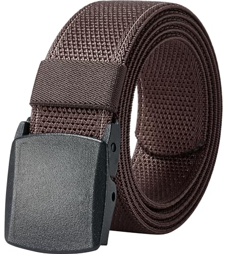 LionVII Men's Belts, Breathable Web Belt for Men with Plastic Buckle for Work Sports, Adjustable Trim to Fit 27-49