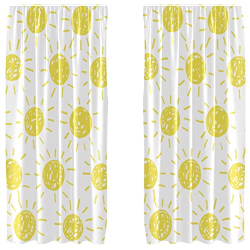 Cortinas de panel decorativos de diseño ligero y caída elegante amarillo sol 2