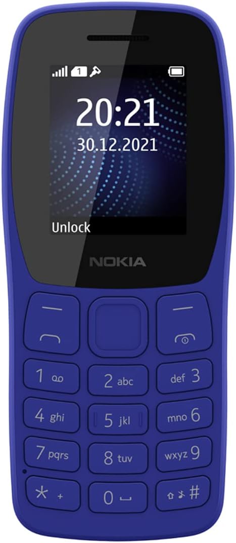 Nokia 105 Classic | Single SIM Keypad Phone with Built-in UPI Payments, Long-Lasting Battery, Wireless FM Radio, Charger in-Box | Blue