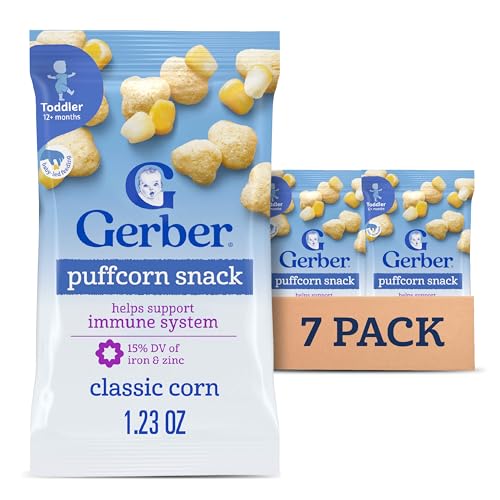 Gerber Toddler Classic Corn Puffcorn Snack, 1.23 Oz, 7 Pack
