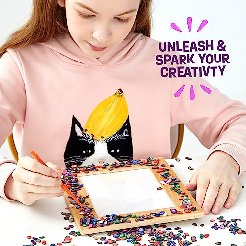 Dan&Darci DIY Mosaic Picture Frame Kit for Kids - Arts and Craft Kits for Girls & Boys - Crafts for 6-14 Year Old - Photo Birthday Gifts for Ages 6, 7, 8, 9, 10, 11, 12, Gift for Teens, Tweens, 6-8, - Thumbnail 5