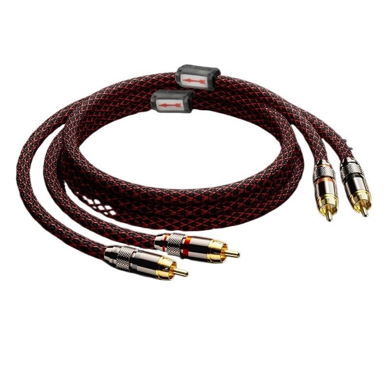1 Pair 2 R/*C*A to 2 R/*C*A Interconnect Cables HiFi Stereo 4N OFC Male to Male for Amplifier DAC TV car Audio(300CM)