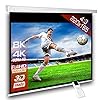SlenderLine Schermo di Proiezione Motorizzato 220 x 180 (214x160) Lunghezza dell'alloggiamento 250cm 4:3 Telo per Proiettore Elettrico con Telecomando Montaggio Parete o Soffitto Home Cinema e Ufficio