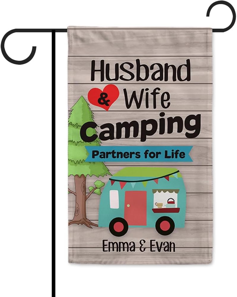 Personalized Welcome Camper Camping House Flag Vertical Double Sided 28 x 40 inch Welcome to Our Campsite Rv Flag for Outdoor Decoration Lawn Yard House Banner Decor image 4