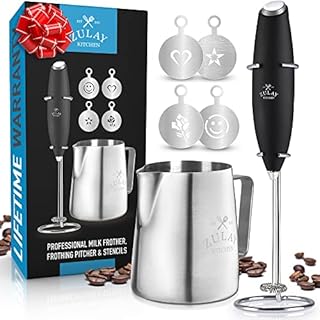 Zulay Premium Gift Milk Frother Set – Handheld Coffee Frother