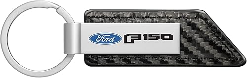 Compatible con Ford F-150 2015 en fibra de carbono textura negro PU correa de cuero llavero