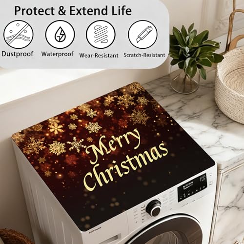 Image of Washer Dryer Top Cover Mat, Non-Slip Laundry Room Decor, Laundry Room Kitchen Appliance Decor Protector Size 23.6x19.7in