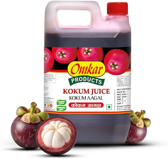 - Omkar Products Kokam Juice (Kokum Agal) (Without Sugar) (1 Ltr) Liquid