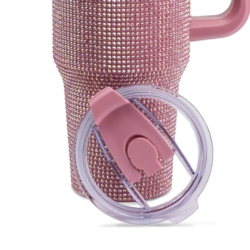 Image of The Memory Company Officially Licensed 40oz Pink Bling Game Day Tumbler, New Orleans Saints