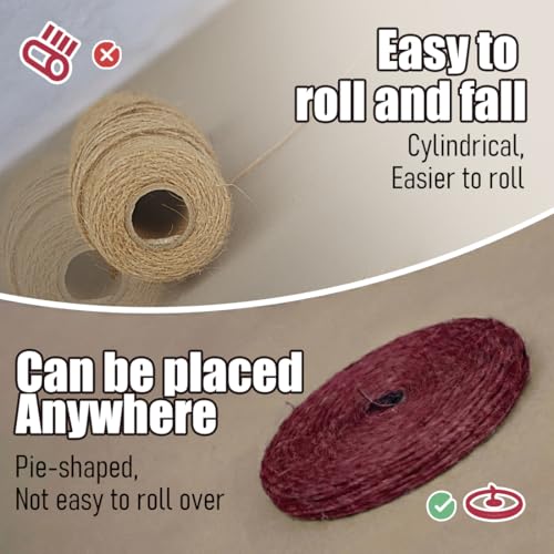 Image of SMART&CASUAL 2mm Natural Jute Twine String Thin for Craft Plant Garden Gift Wrapping Christmas Handmade Art Decoration Packing String Home Art Decoration (Dark Red) (328 Ft (100M))