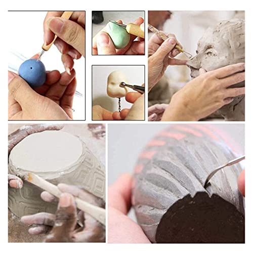 Multifunctioneel Keramische klei gereedschap set polymeer klei gereedschap aardewerk gereedschap set houten aardewerk sculpting klei reiniging tool set tool sculptuur voor kleiaardewerk, doe-het-zelf - Image 7